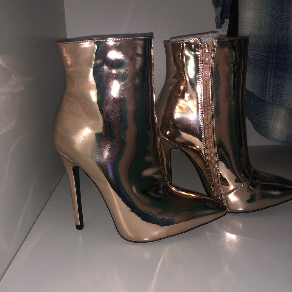 Public Desire Rose Gold Booties